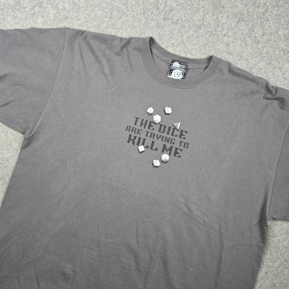 Thinkgeek Other - ThinkGeek T Shirt Mens 2XL Gray The Dice Are Trying To Kill Me DND Gamer Geeky